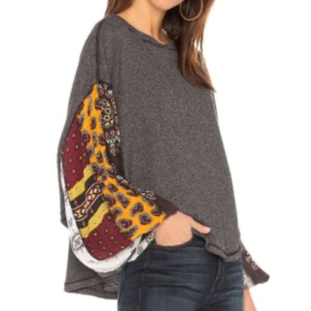Free people blossom thermal top grey size small